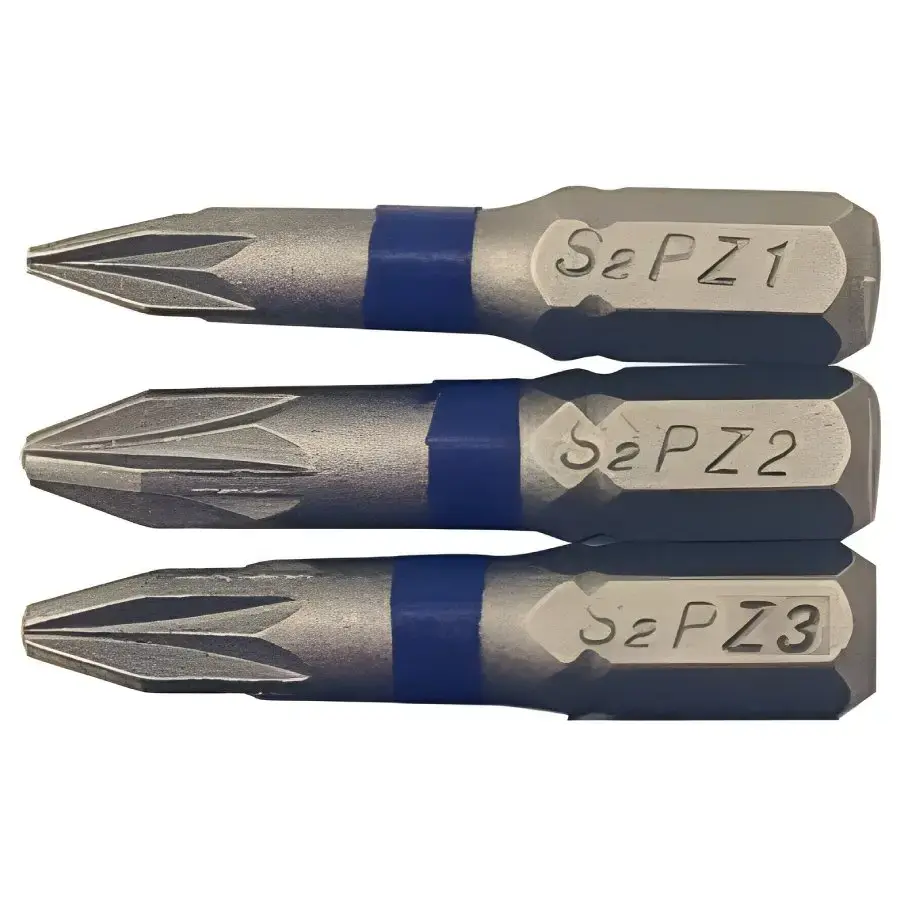 Bit set 3pcs 1/4-25mm PZ1, PZ2, PZ3