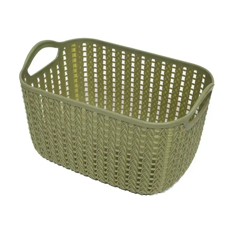 Plastic basket tall 24x16x13cm Ruuby, green