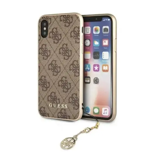 GUHCPXGF4GBR Guess Charms Hard Case 4G Brown for iPhone X