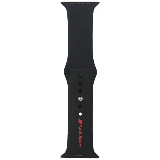 Audi Sport Red Logo viedpulksteņa siksniņa priekš Apple Watch (44/45/46/49 mm) | silikons | melna