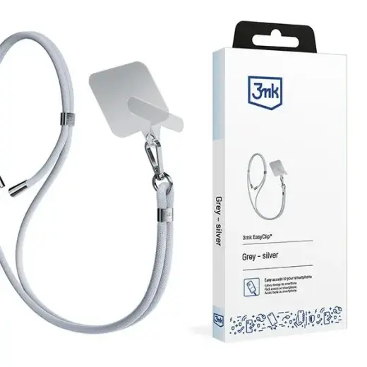 3MK EasyClip Grey (silver) Phone Lanyard