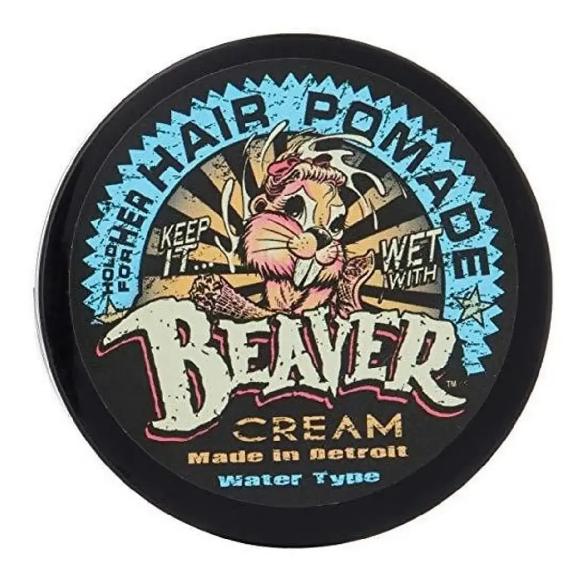 Cock Grease, Beaver Cream Water Type, Hair Styling Pomade, Shine Finish, Light To Medium Hold, 110 g
