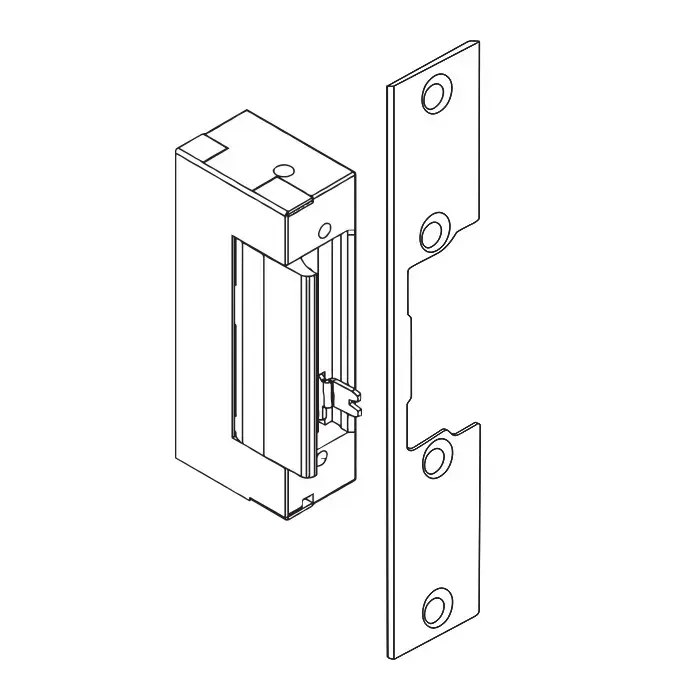 Qoltec Double-sided straight plate for electric door strike | Catch plate | 110mm | Stainless steel