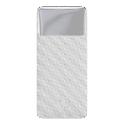 Powerbank Baseus Bipow 10000mAh, 2xUSB, USB-C, 15W (white)