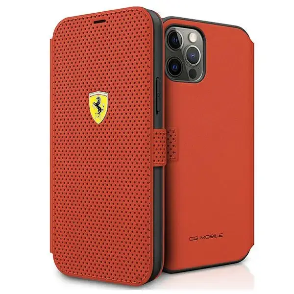 Ferrari FESPEFLBKP12LRE iPhone 12 Pro Max 6,7" czerwony|red book On Track Perforated
