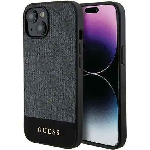 Guess GUHCP15SG4GLGR iPhone 15 | 14 | 136.1" grey hardcase 4G Stripe Collection