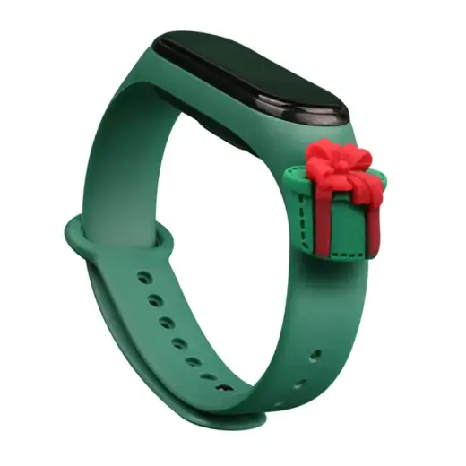 Xmas nutikella rihm Xiaomi Mi Band 3/4 jaoks | silikoonist | roheline
