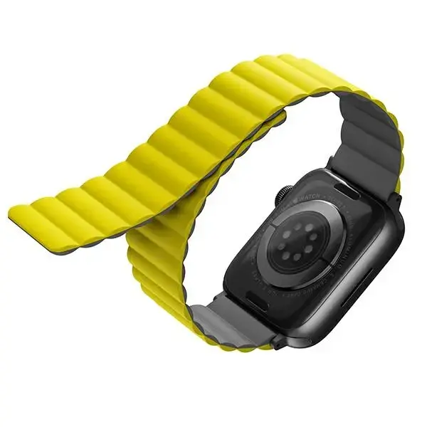 UNIQ viedpulksteņa siksniņa priekš Apple Watch (42/44/45/49 mm) | silikons | dzeltena/pelēka