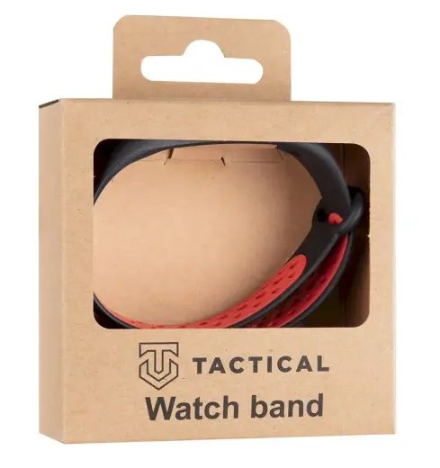Tactical 281 Double Silicone Band for Xiaomi Mi Band 3|4 Black|Red