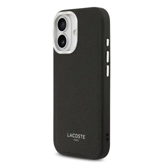 Lacoste PU Leather Champs Elysees MagSafe Case for iPhone 17 Black