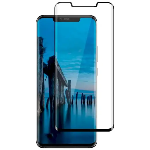 Fusion Full Glue 5D Tempered Glass Aizsargstikls Pilnam Ekrānam Huawei Mate 20 Pro Melns