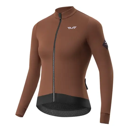 Rockbros YDWT006 TVI women's cycling jersey insulated autumn/winter S - brown