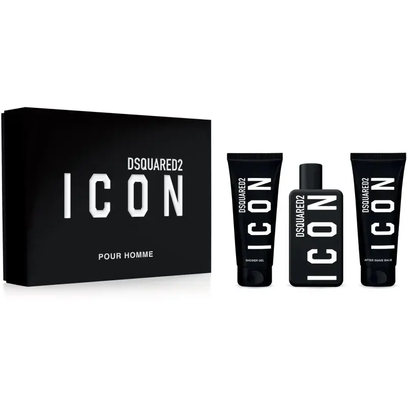 DSquared² Icon Pour Homme  Gift Set 100ml EDP + 100ml Shower Gel + 100ml Aftershave Balm