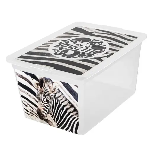 Storage box 30L X box deco zebra