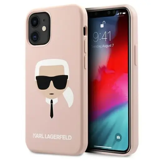Karl Lagerfeld KLHCP12SSLKHLP iPhone 12 mini 5,4" jasnoróżowy|light pink hardcase Silicone Karl`s Head