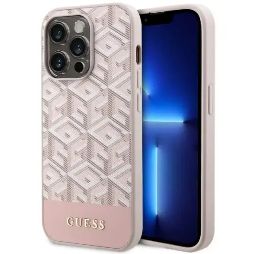 Guess GUHMP14XHGCFSEP iPhone 14 Pro Max  6,7" różowy|pink hard case GCube Stripes MagSafe