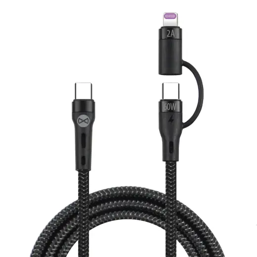 Forever data transfer and charging cable | USB-C to Lightning | 60W | 1m | black