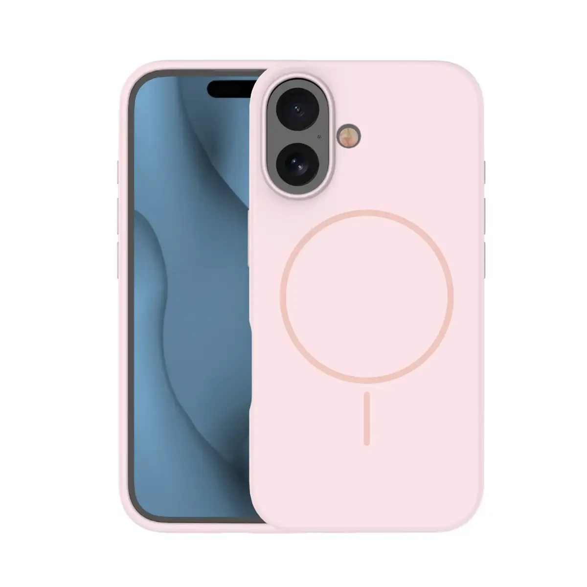 Silicone Thin Mag maciņš ar MagSafe atbalstu telefonam iPhone 16 Pro Max rozā