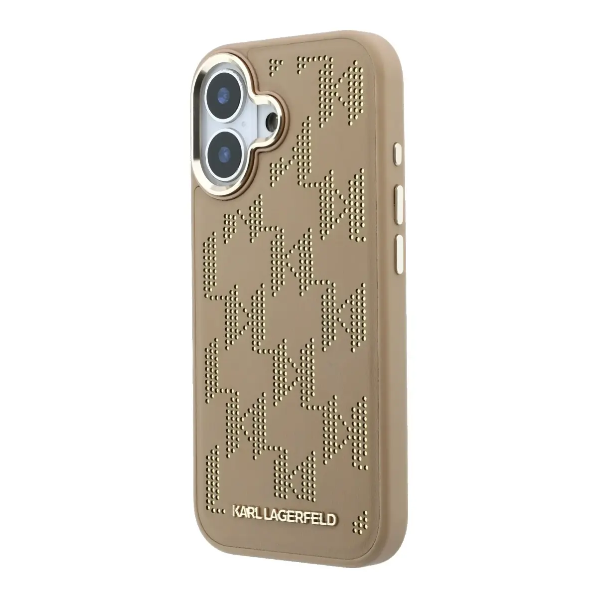 Karl Lagerfeld PU Perforated Monogram MagSafe Case for iPhone 17 Beige