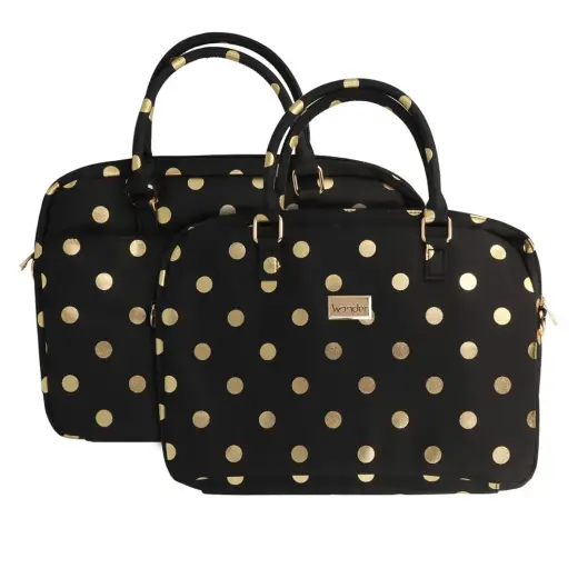 Wonder Briefcase Laptop 17 inches gold polka-dot