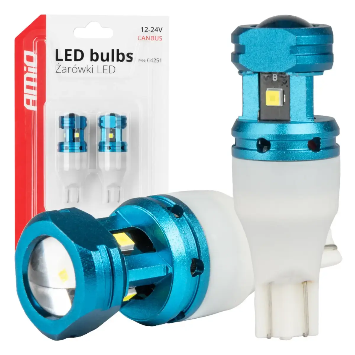 LED CANBUS T15 W16W 4SMD 1860XS White bulbs 12V 24V AMIO-04251