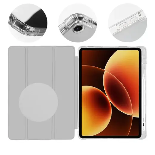 OBAL:ME MistyTab maciņš ar statīvu planšetdatoram Xiaomi Pad 8 (2025) un Xiaomi Pad 8 Pro (2025) pelēks