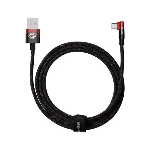 Baseus Elbow USB to USB-C 100W 2m angled cable (black-red)