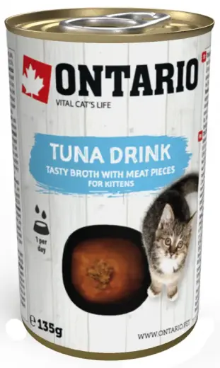 Konservi, zupa kaķēniem : Ontario Cat Kitten Drink Tuna 135g ar tunca gaļu