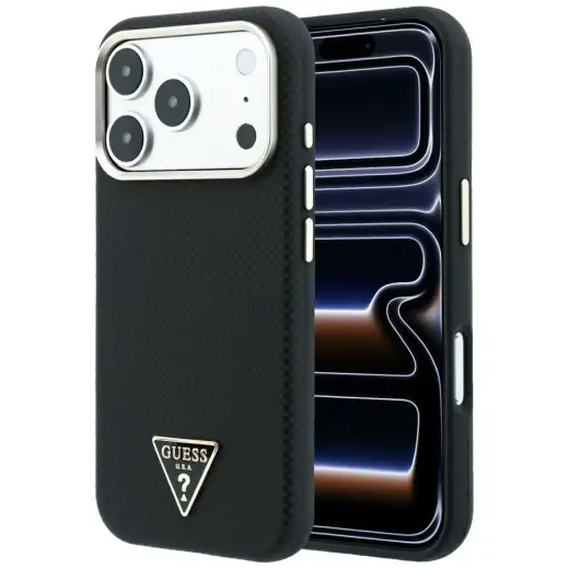 Case Guess KevlarTriangle Logo MagSafe for iPhone 18 Pro Max / 17 Pro Max black