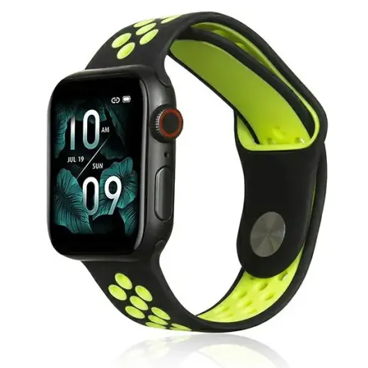 Beline Sport viedpulksteņa siksniņa priekš Apple Watch (42/44/45/49 mm) | silikons | melna/zaļa