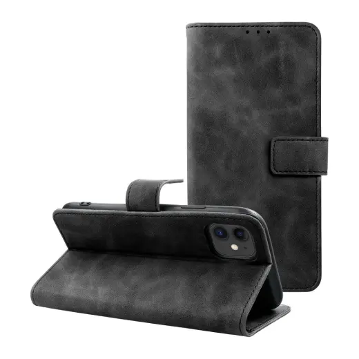 TENDER grāmatveida maciņš telefonam iPhone 12 | iPhone 12 Pro melns