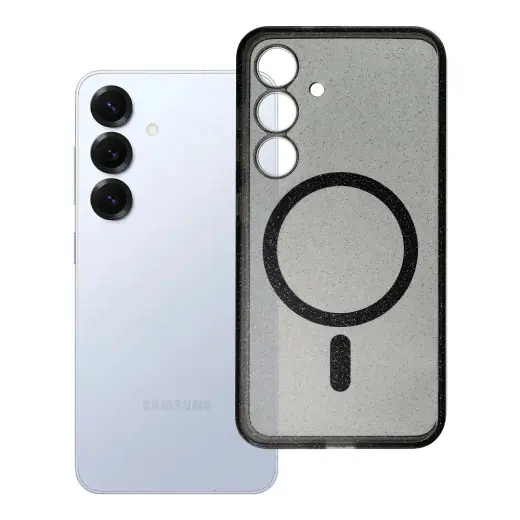 Clear Mag Cover phone case with MagSafe support for Samsung Galaxy S25 (S931) black