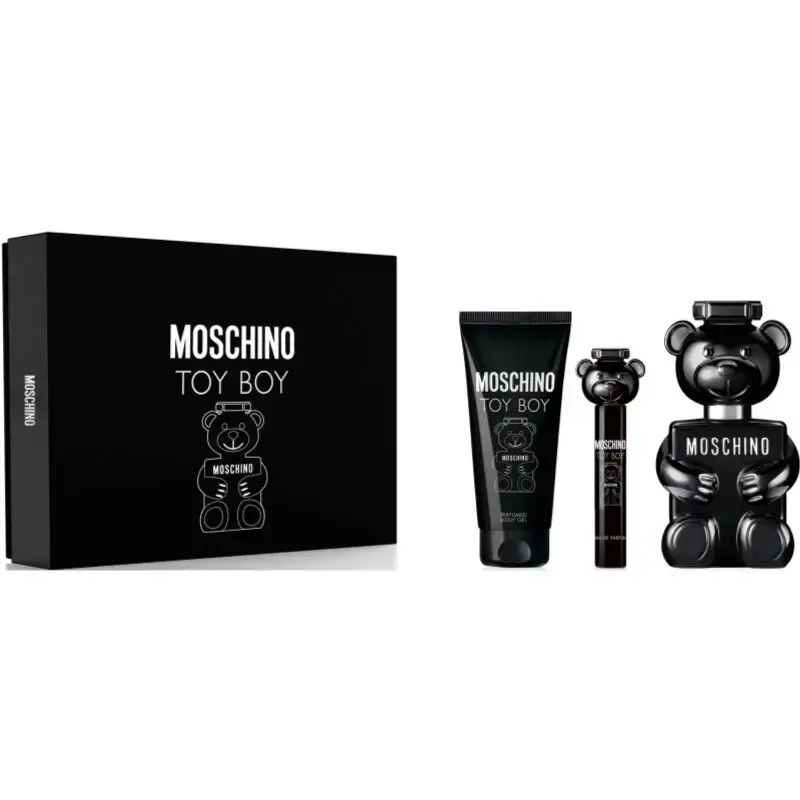 Moschino Moschino Toy Boy for Men 3 Pc Gift Set 3.4oz EDP Spray, 0.34oz EDP Spray, 3.4oz Body Gel
