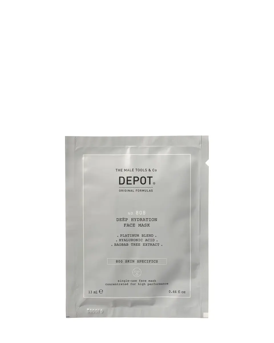 Depot, 800 Skin Specifics No. 808, Hyaluronic Acid, Deeply Hydrating/Soothing & Revitalizing, Sheet Mask, For Face, Day, 13 ml