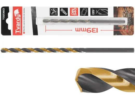 Gara HSS M2 6.0mm melna un zelta metāla spirālurbja