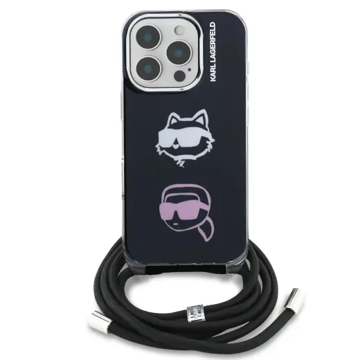 Karl Lagerfeld IML Crossbody K&CH Heads чехол для телефона iPhone 16 Pro чёрный