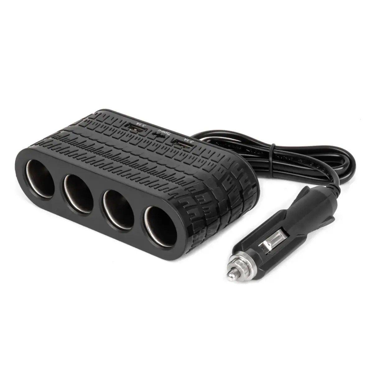 Quadruple extension socket charger 2x USB A 1x USB C 12/24V 120W 80cm AMIO-04367