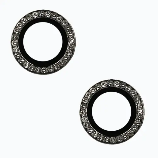 Tempered Glass HARD DIAMOND for camera (LENS) for Iphone 15/15 Plus black (lens 2 pieces)