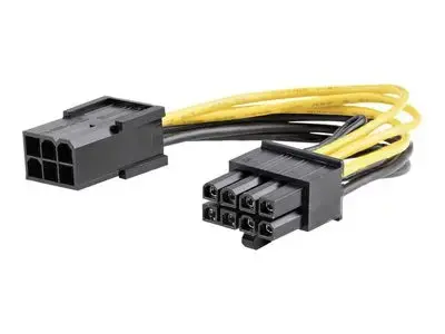 StarTech.com PCI Express 6 pin to 8 pin Power Adapter Cable - Power cable - 6 pin PCIe power (F) to 8 pin PCIe power (M) - 6.1 in - yellow - PCIEX68ADAP - power cable - 15.5 cm