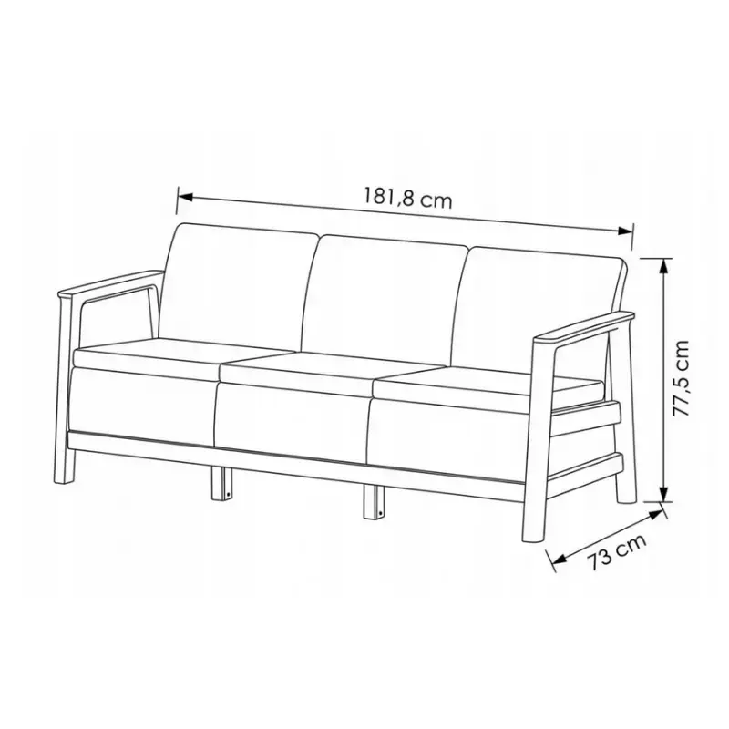 Dārza dīvāns trīsvietīgs Scandi Linea 3 Seater Sofa gaiši pelēks/tumša tērauda pelēks