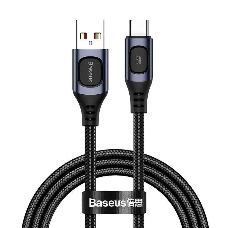 Quick Charge USB-C Baseus Flash, QC 3.0, Huawei SCP, Samsung AFC, 5A, 1m (grey)