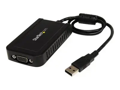 StarTech.com USB to VGA Adapter - 1920x1200 - External Video & Graphics Card - Dual Monitor Display Adapter - Supports Windows (USB2VGAE3) - external video adapter - 32 MB - gray