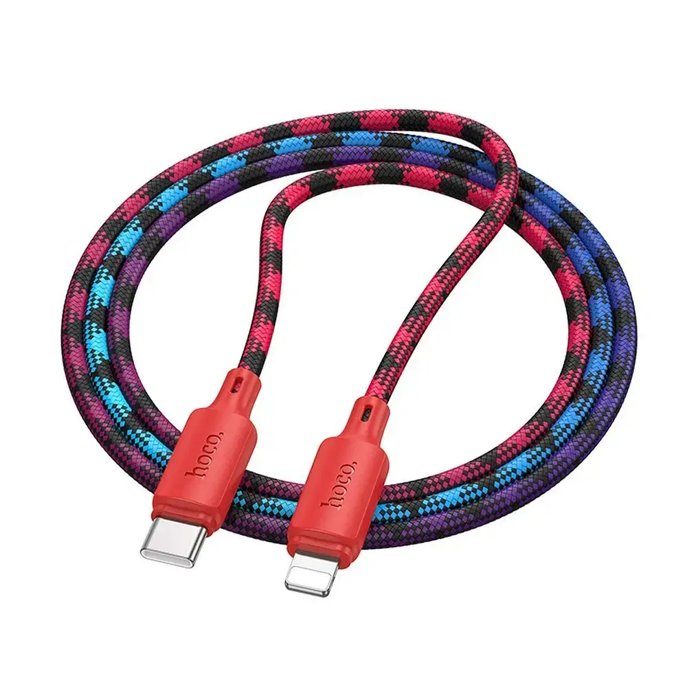 Hoco X116 datu pārraides un uzlādes vads | USB-C uz Lightning | PD | 27W | 1m | sarkans
