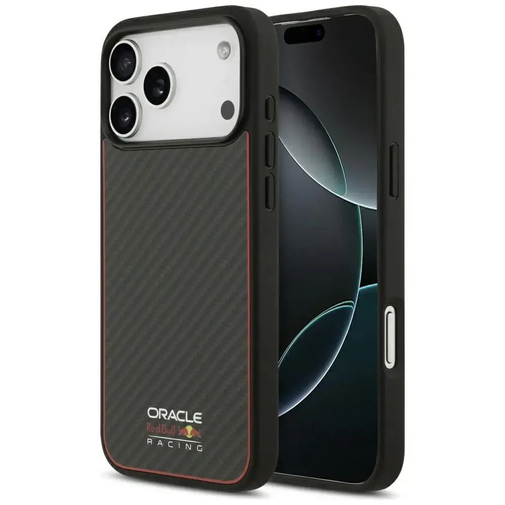 Red Bull Kevlar Logo Matt maciņš ar MagSafe atbalstu telefonam iPhone 17 Pro Max melns