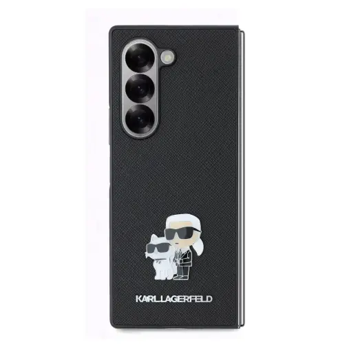 Karl Lagerfeld PU Saffiano Karl and Choupette Case for Samsung Galaxy Z Fold 6 Black