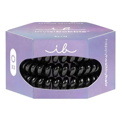 Invisibobble Slim Premium True Black - Hair Band (3 Pcs)