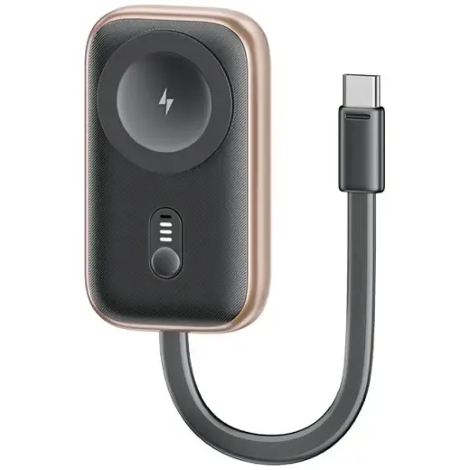 Inductive charger for Apple Watch Usams CD245 2-in-1 with 1200mAh powerbank + USB-C cable tarnish