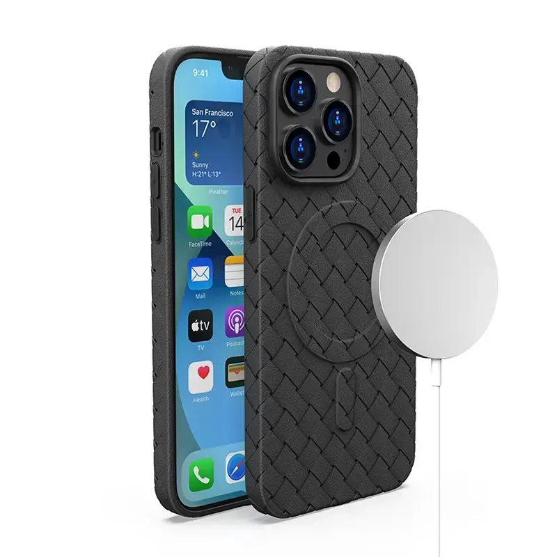 Woven Case maciņš ar MagSafe atbalstu telefonam iPhone 15 Pro melns