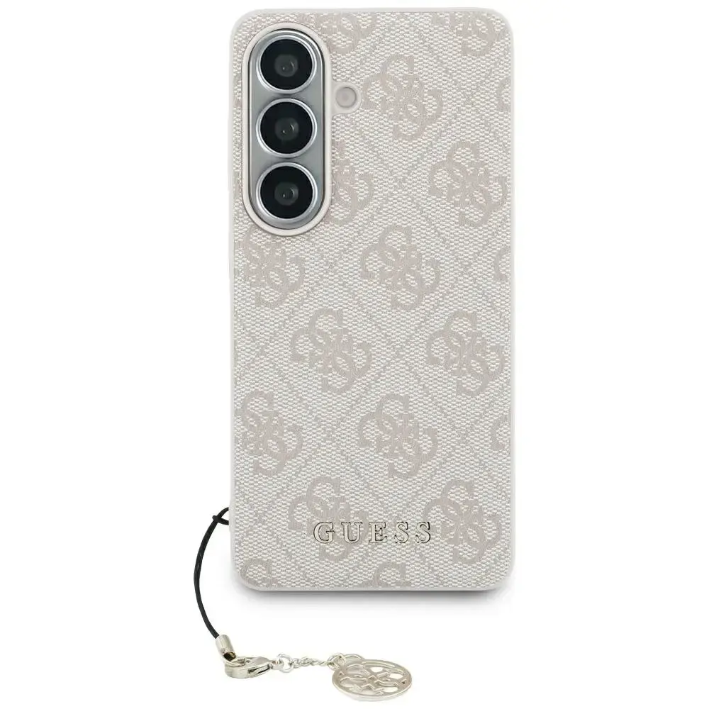 Guess 4G Classic Logo Charm maciņš ar MagSafe atbalstu telefonam Samsung Galaxy S26 (S942) rozā