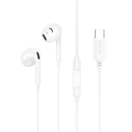Borofone Earphones BM96 Brilliant with microphone Type C white